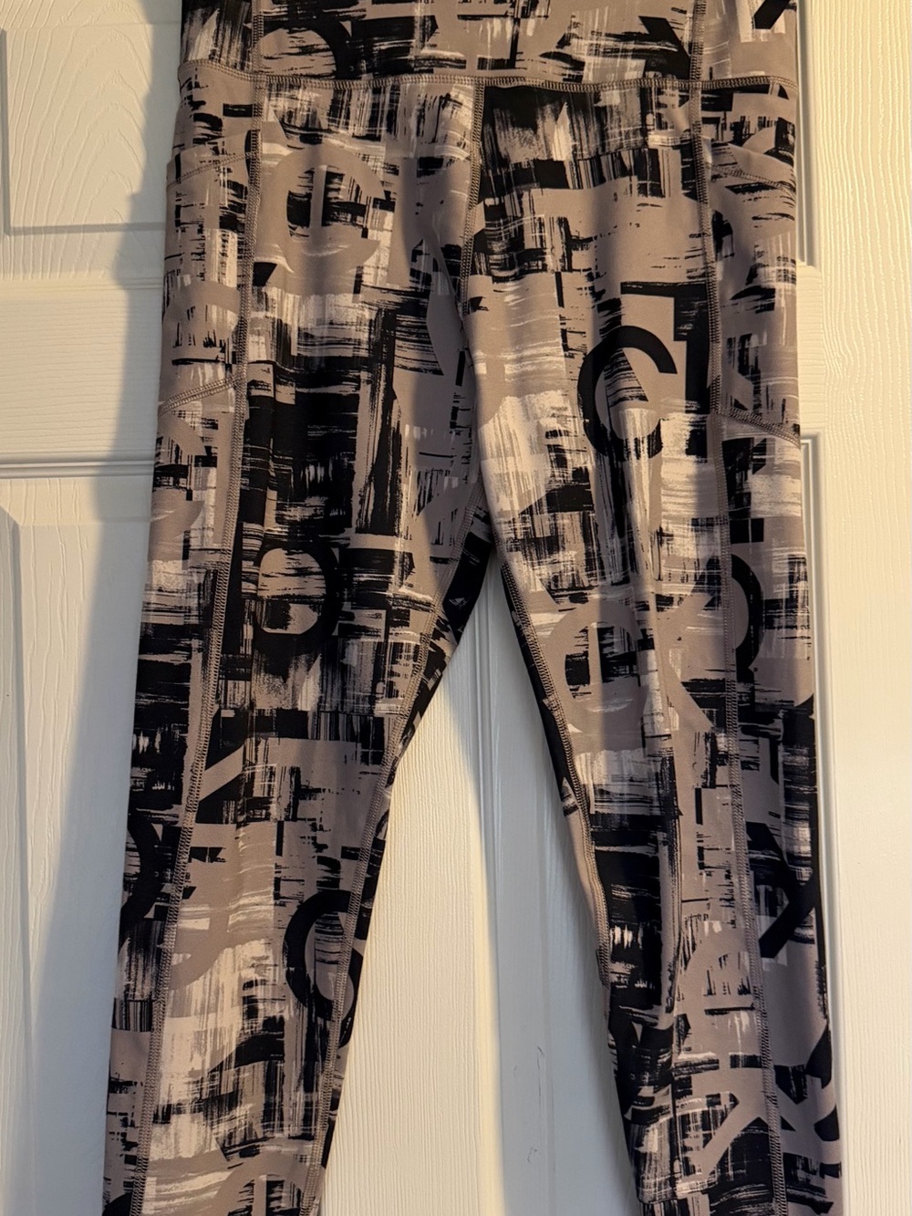 Calvin Klein Performance Black & Gray Abstract-Print Joggers